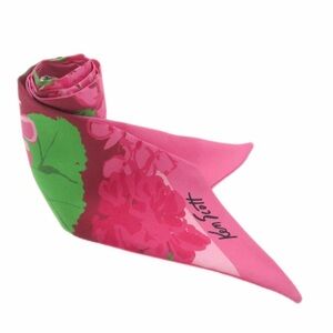 Gucci Silk Pink Floral Print Ken Scott Twilly Neck Bow Scarf